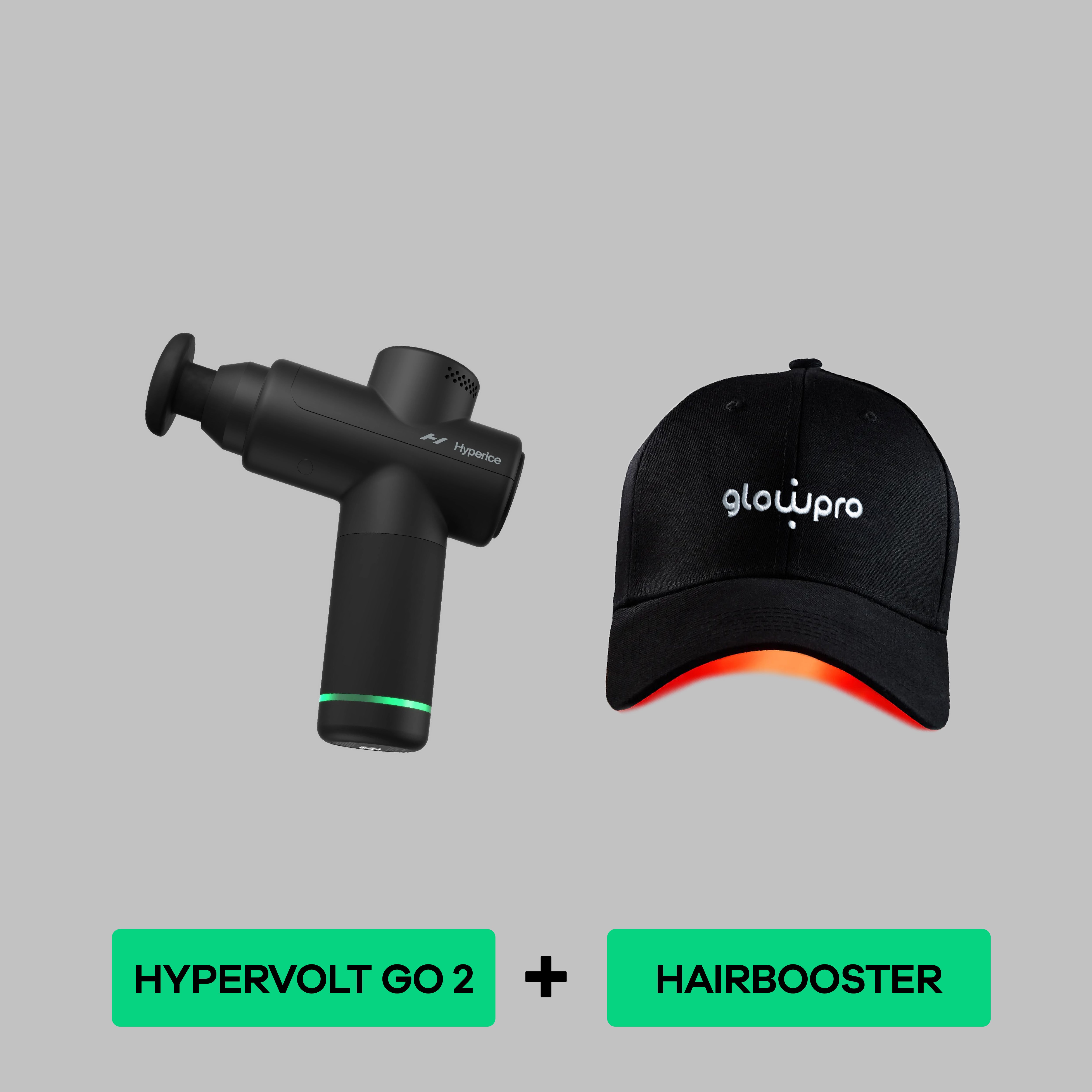 Hypervolt Go 2 + Glowpro Hairbooster